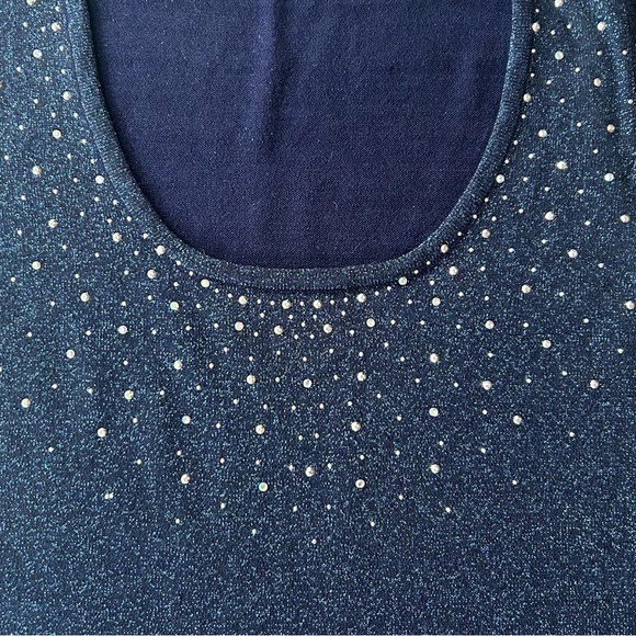 Belldini size M navy glittery knit tank top - Picture 5 of 14